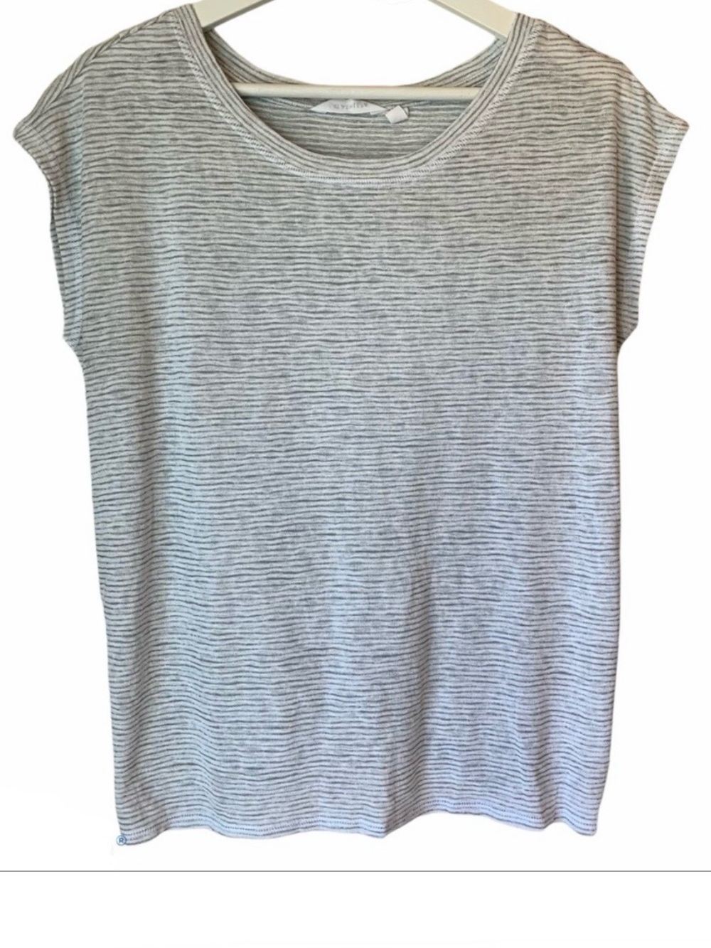 Athleta breezy cross back M athletic top striped modal tee gym workout shirt